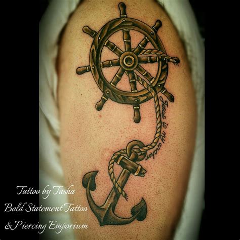 anchor wheel tattoo